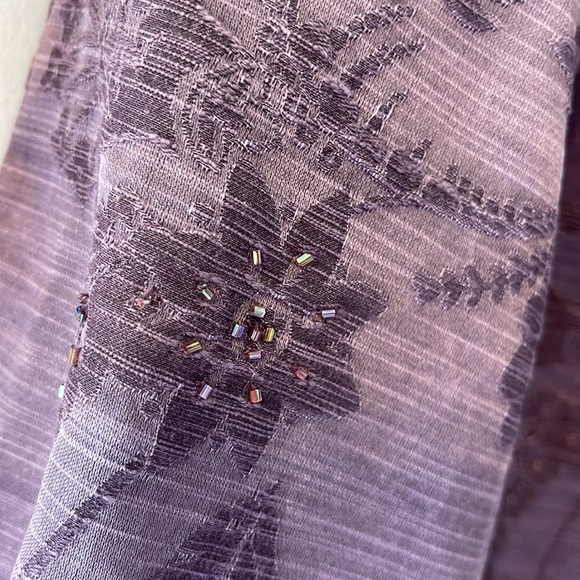 Coldwater Creek Dark Lavender Button Down Dress Jacket With Bead Accents - Picture 5 of 7